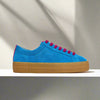 saturn blue suede comfortable shoes for bunions side view