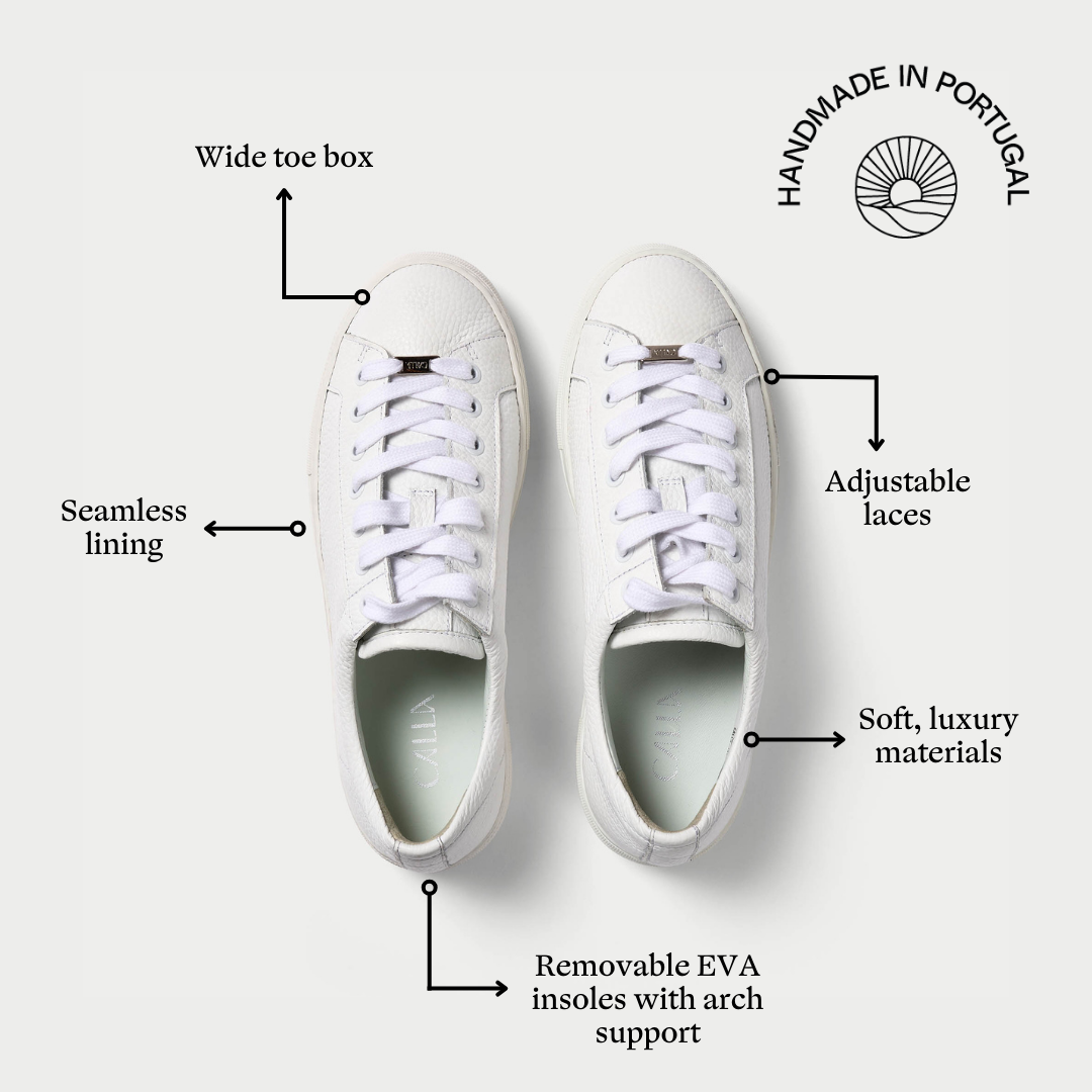 Saturn - White Leather Wide Fit Trainers (image 6)