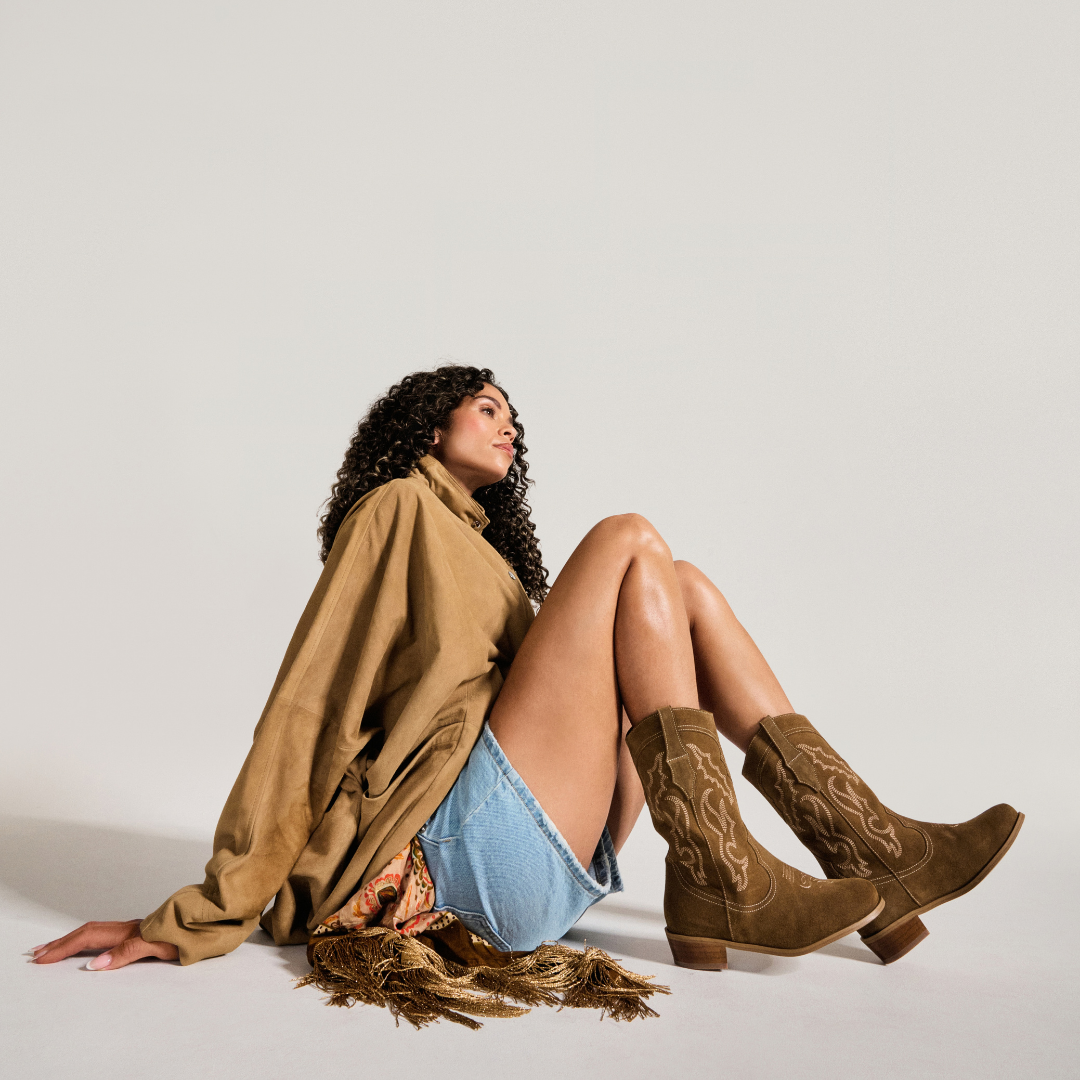 Savannah Honey Suede Cowboy Boots