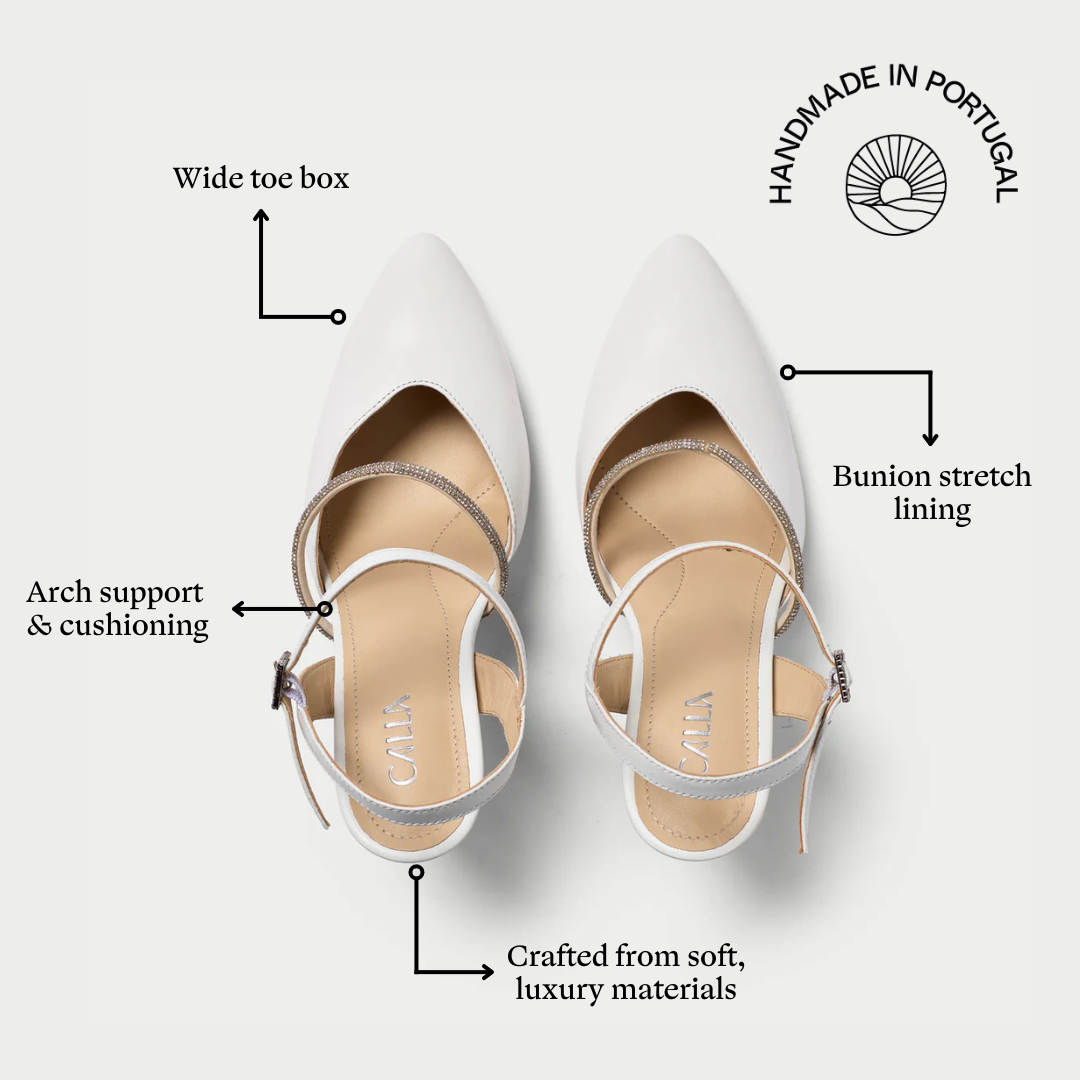 Sienna - White Leather Heels (image 7)