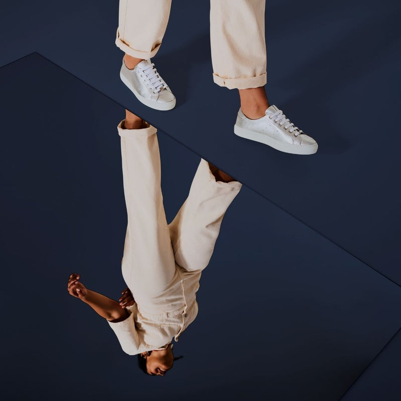 Star silver metallic trainers for bunions