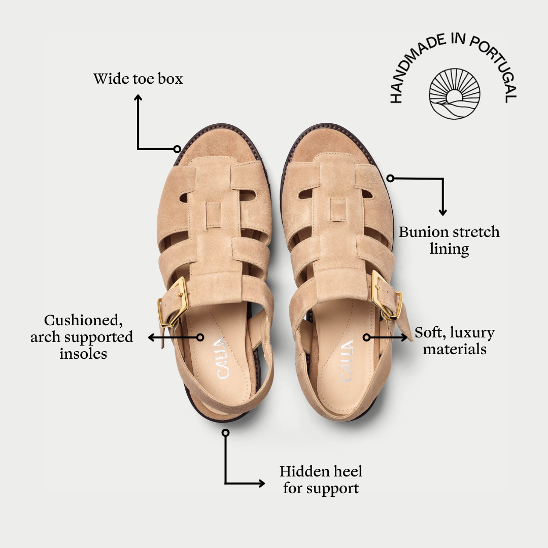 Simone -  Beige Suede Sandals