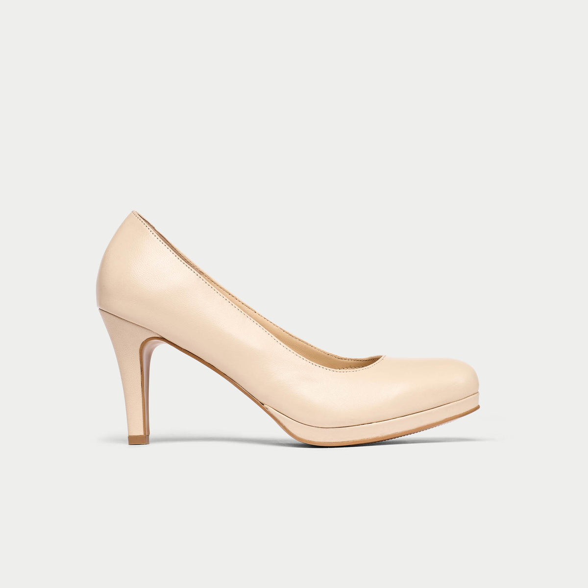 Sophia - Light Beige Leather Pumps (image 1)