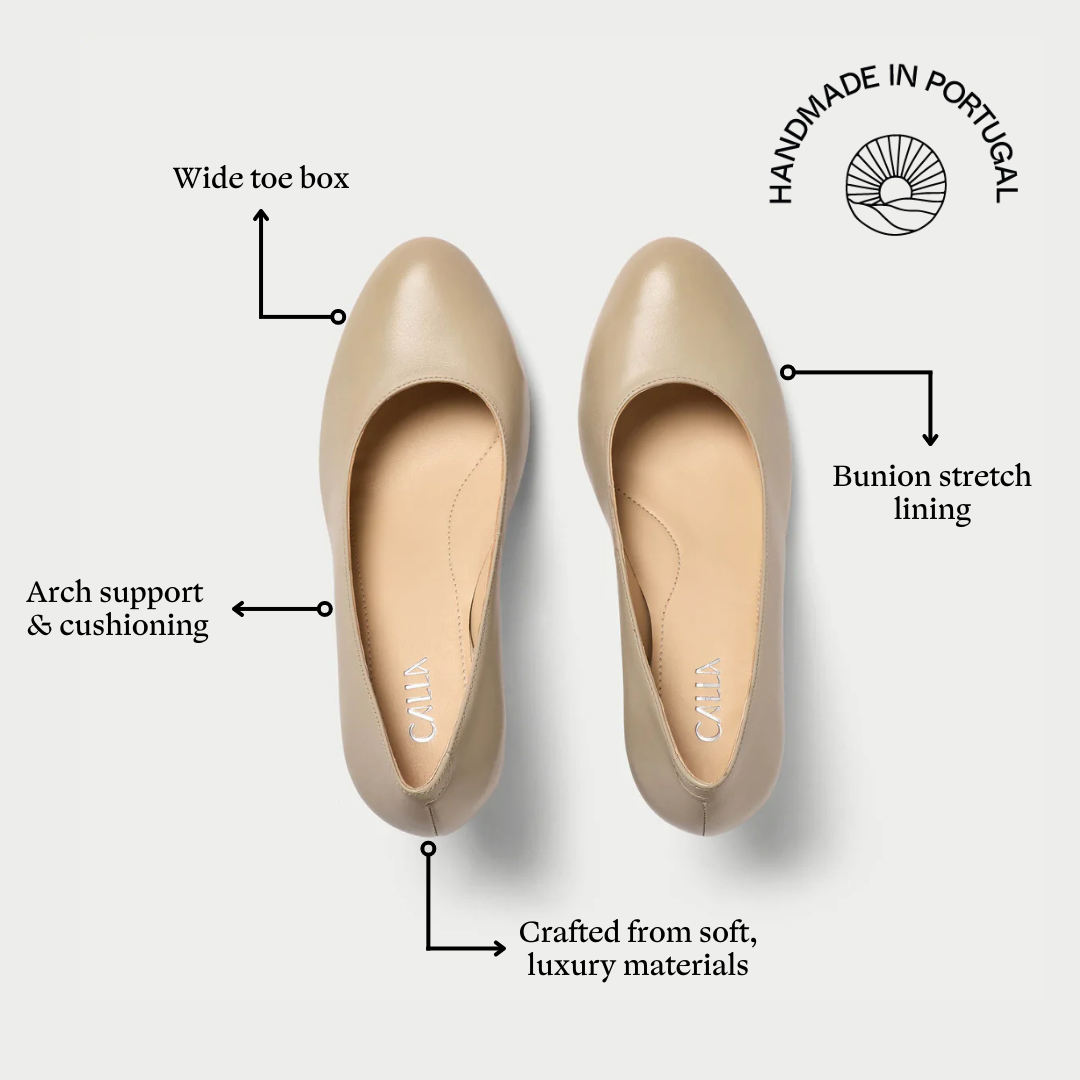 Sophia - Neutral Leather Pumps (image 3)