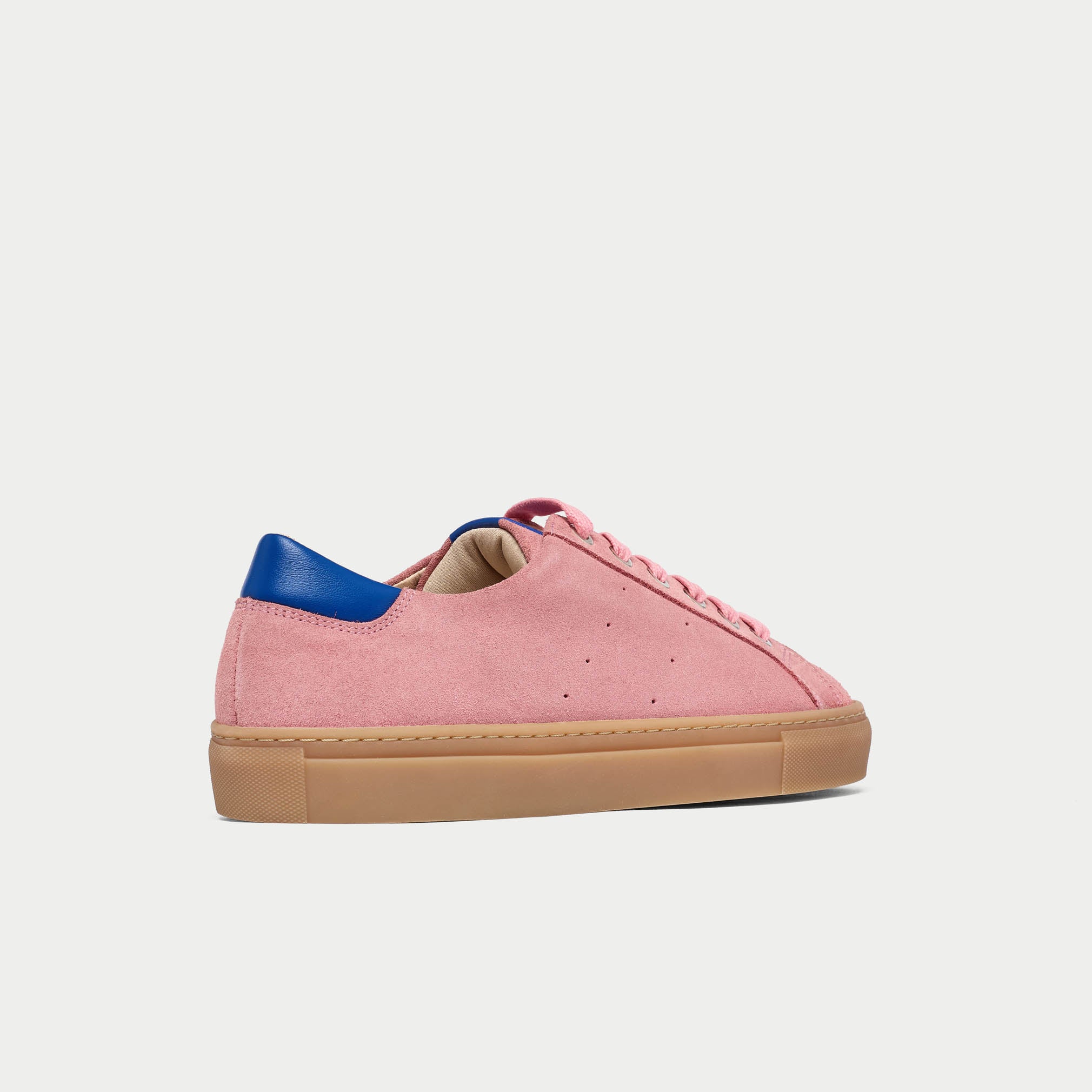 star peach suede trainers for bunions back/side view