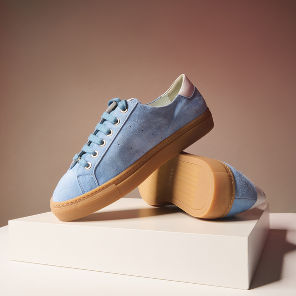 Star baby blue suede trainers