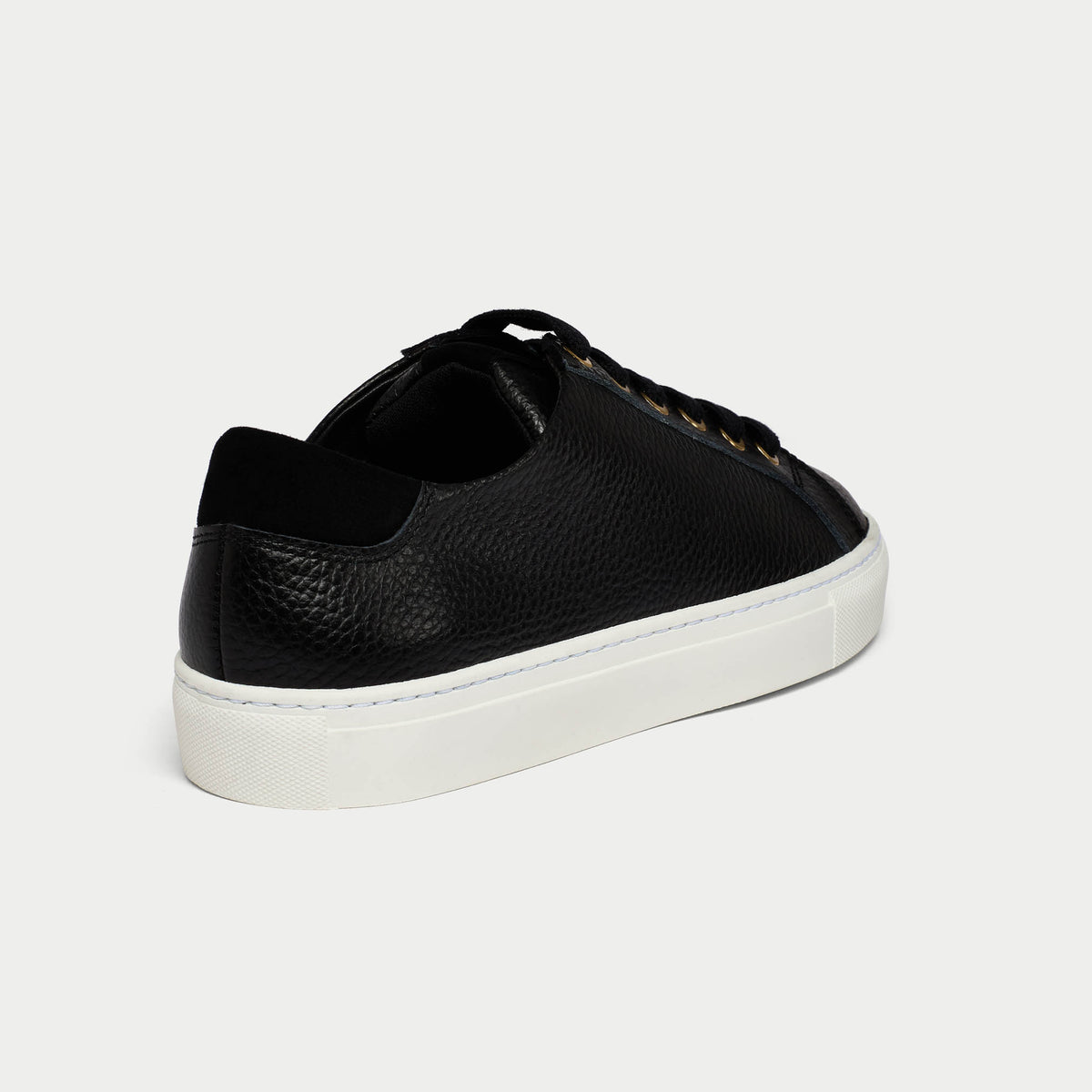 Star - Black Leather Wide Fit Trainers (image 4)