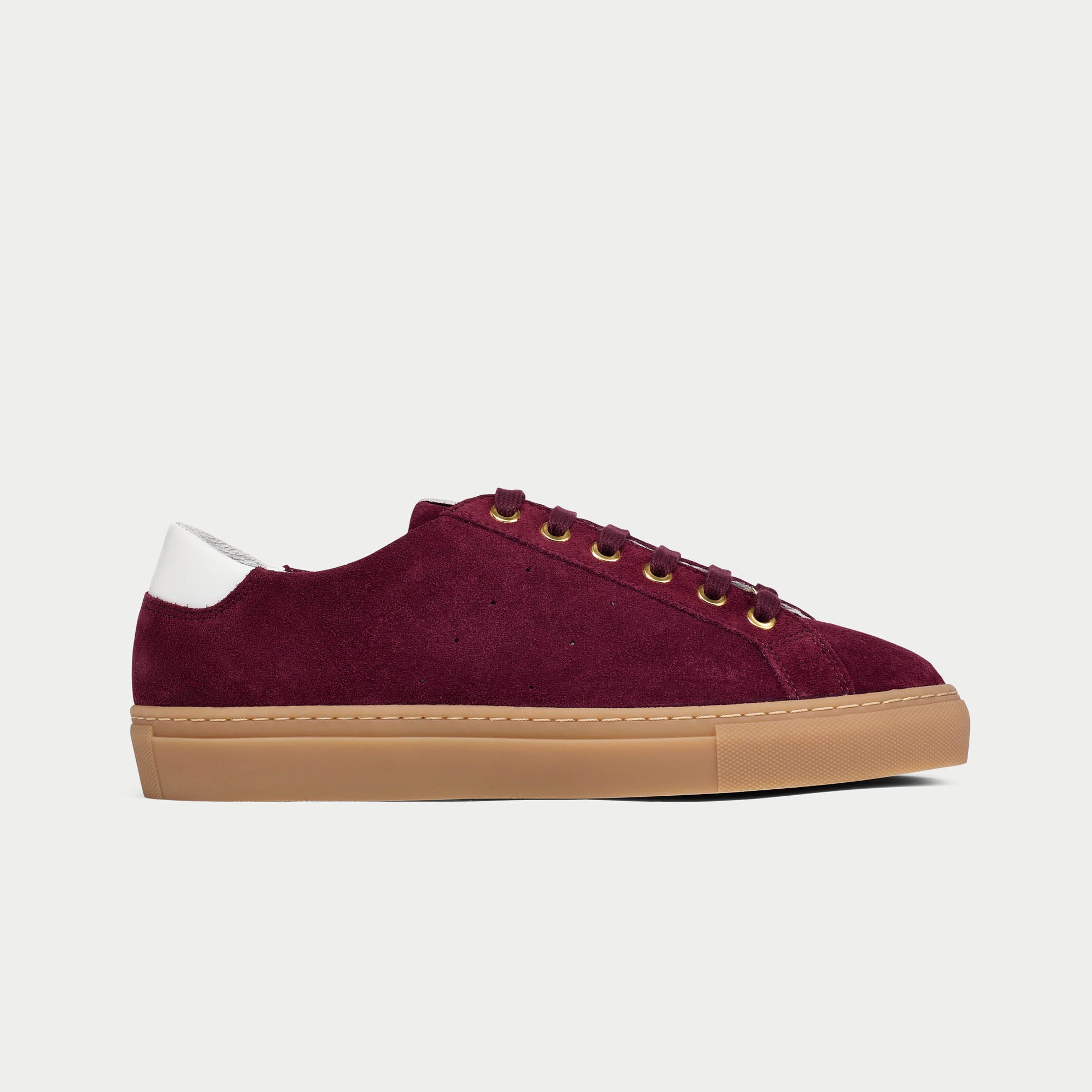 star cherry suede sneakers for bunions side view