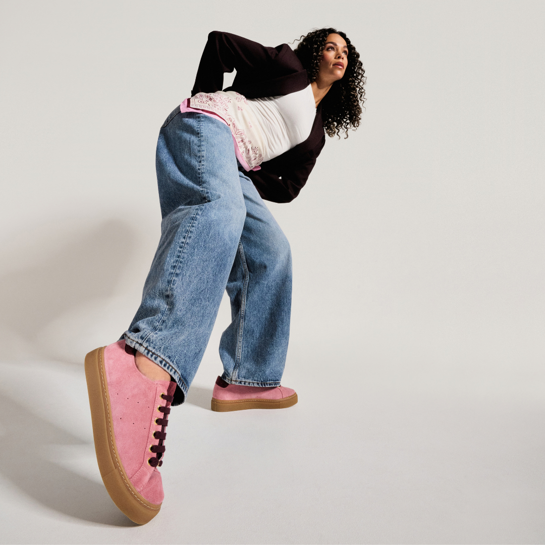 Star - Mauve Suede Wide Fit Trainers