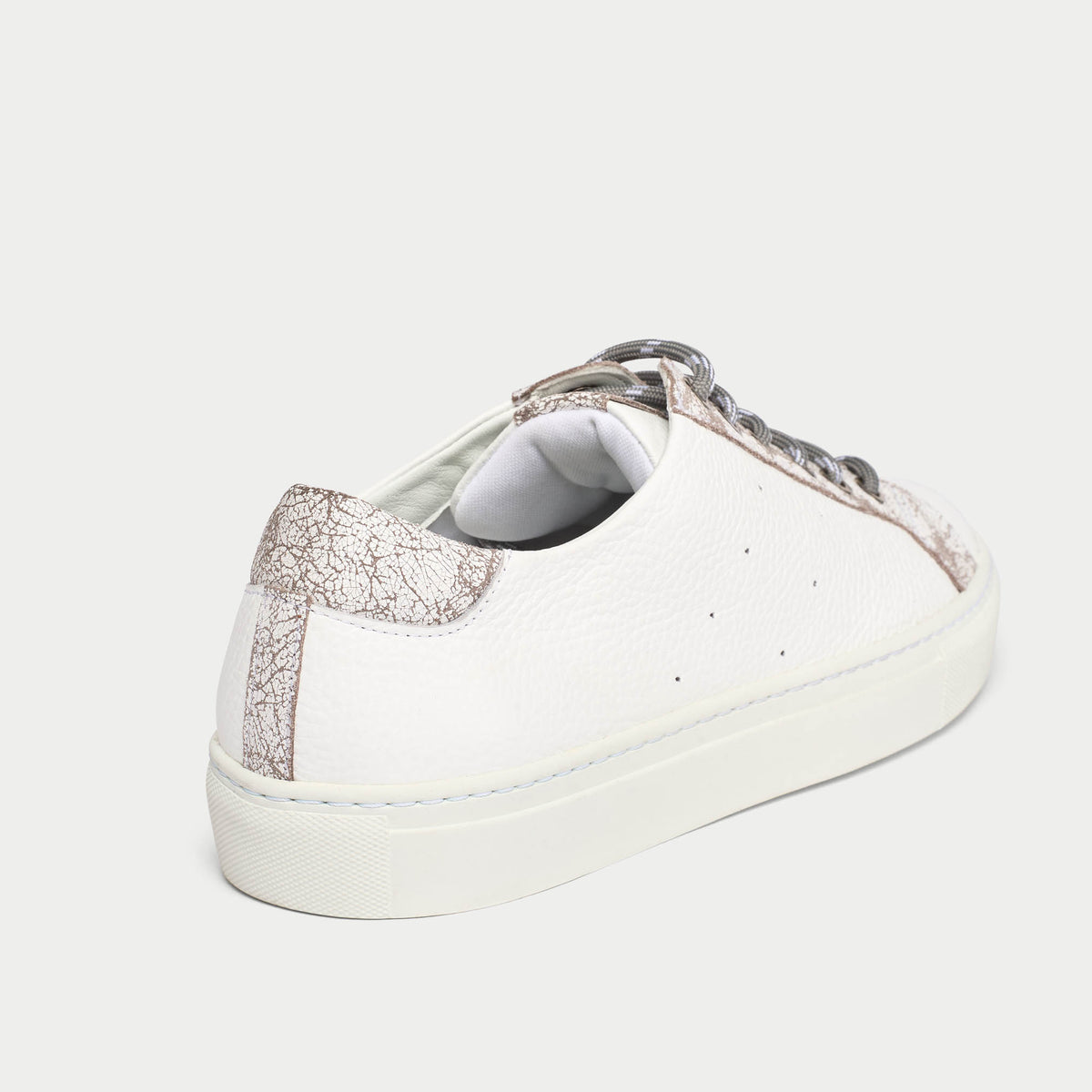 Star - White & Grey Leather Wide Fit Trainers (image 5)