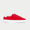 red suede trainers side view