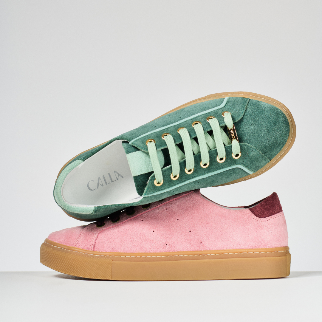 Star - Teal Suede Wide Fit Trainers