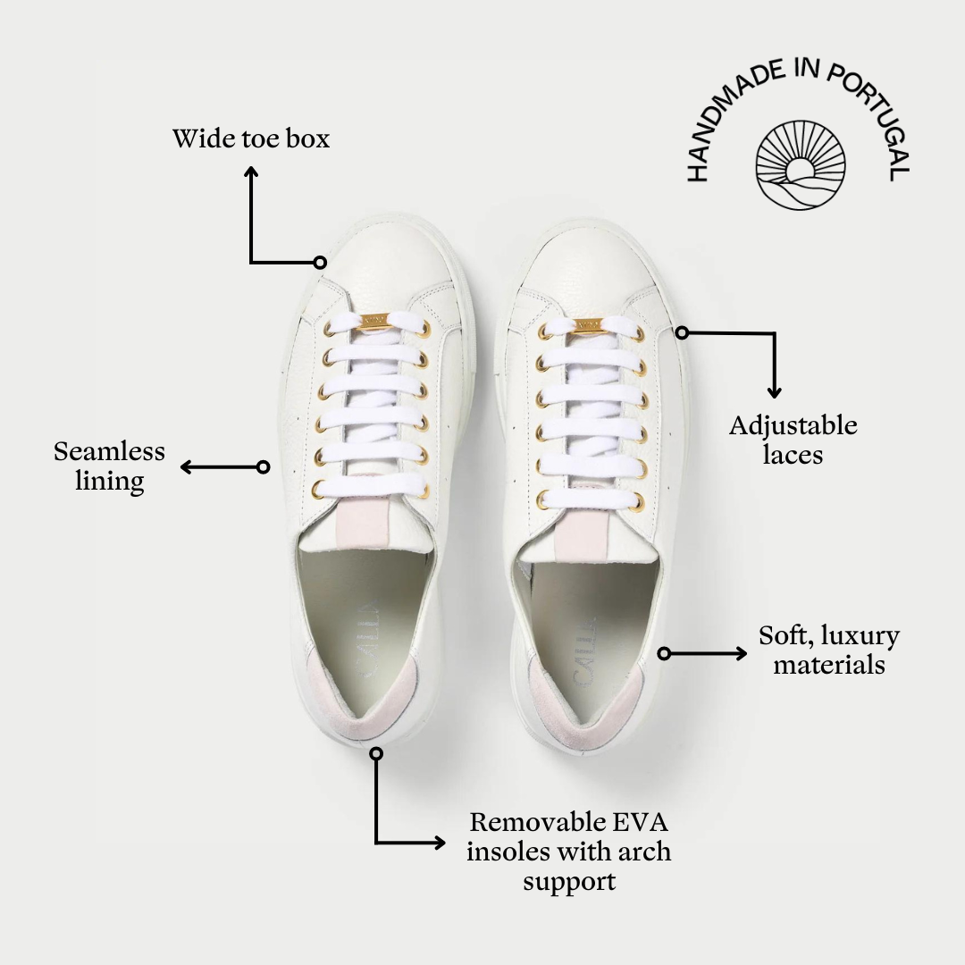 Star - White Grain Leather Wide Fit Trainers (image 6)
