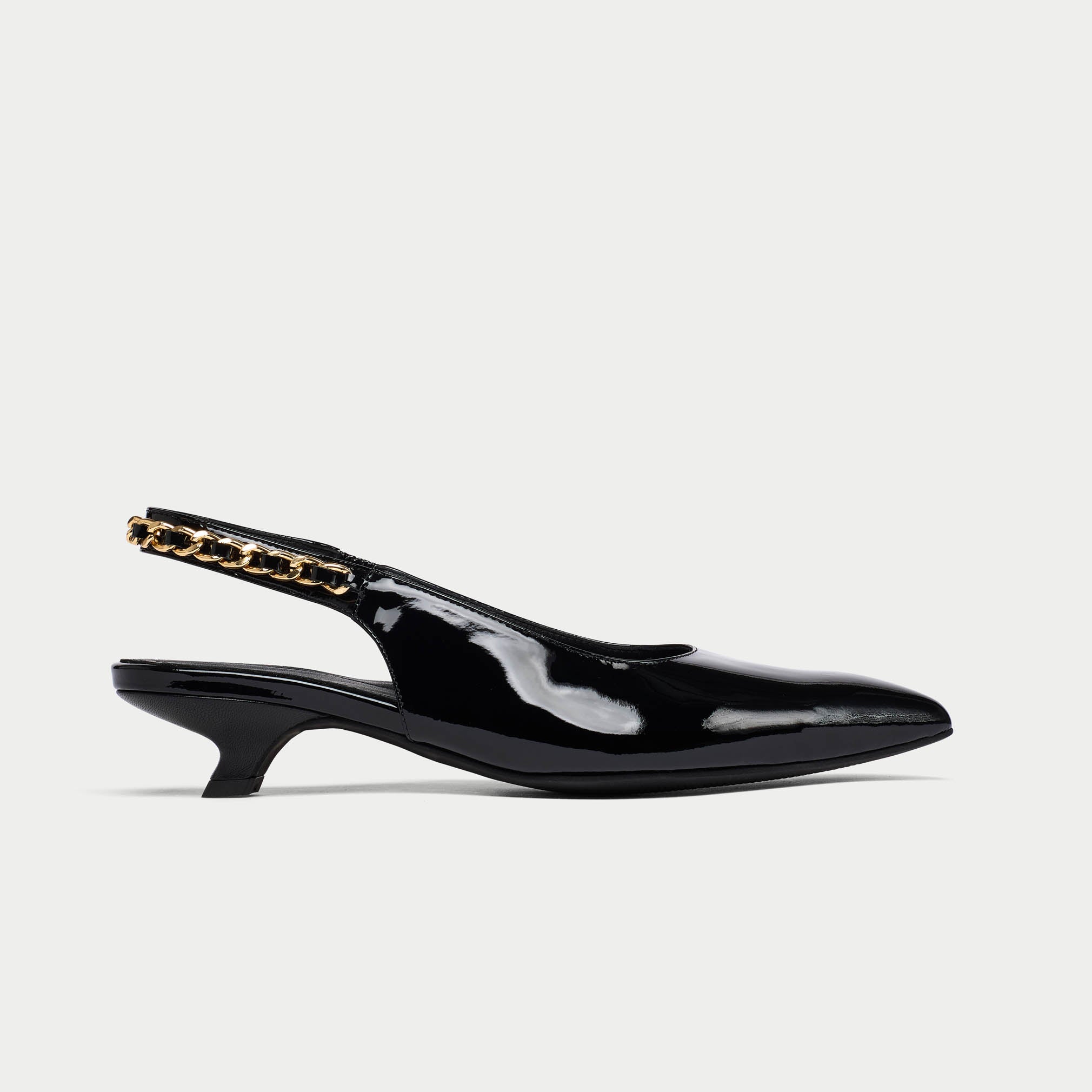 thea black patent slingback for bunions and wide feet