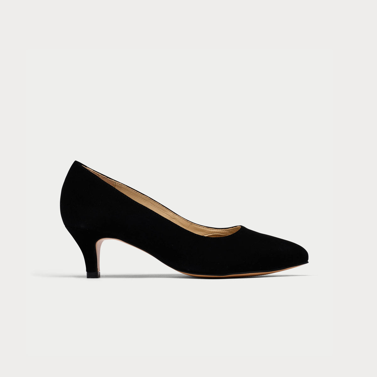 Calla Shoes Ava Black Suede Court Shoes