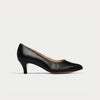 Ava black leather heel side view