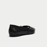 Isabella II - Black Croc Leather