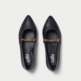 isabella II leather chain flats for bunions top view