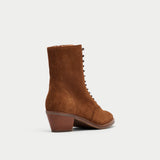 tan suede boots for bunions back view