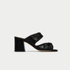 Mia - Black Leather Mules