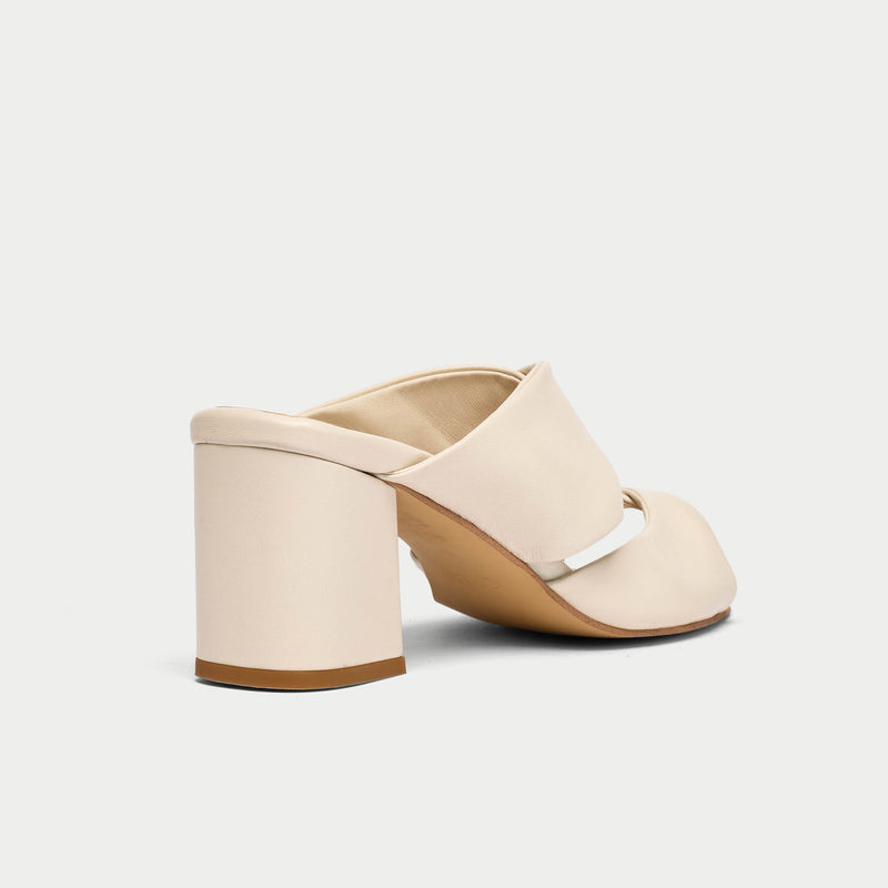 Calla Shoes Mia Off White leather heel