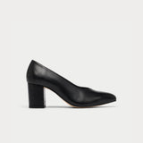 sara black croc block heels for bunions
