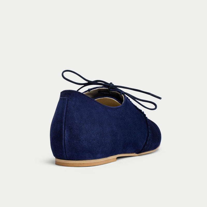 aster navy suede brogues for bunions back view