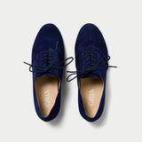 aster navy suede brogues for bunions top view