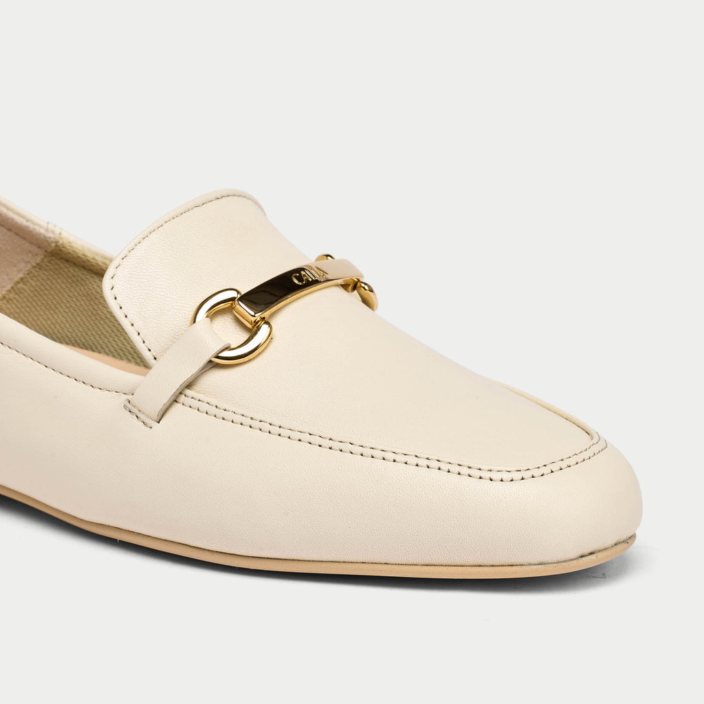Mens white loafers sales with gold buckle
