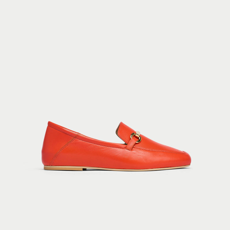 ocre leather loafers for bunions side view