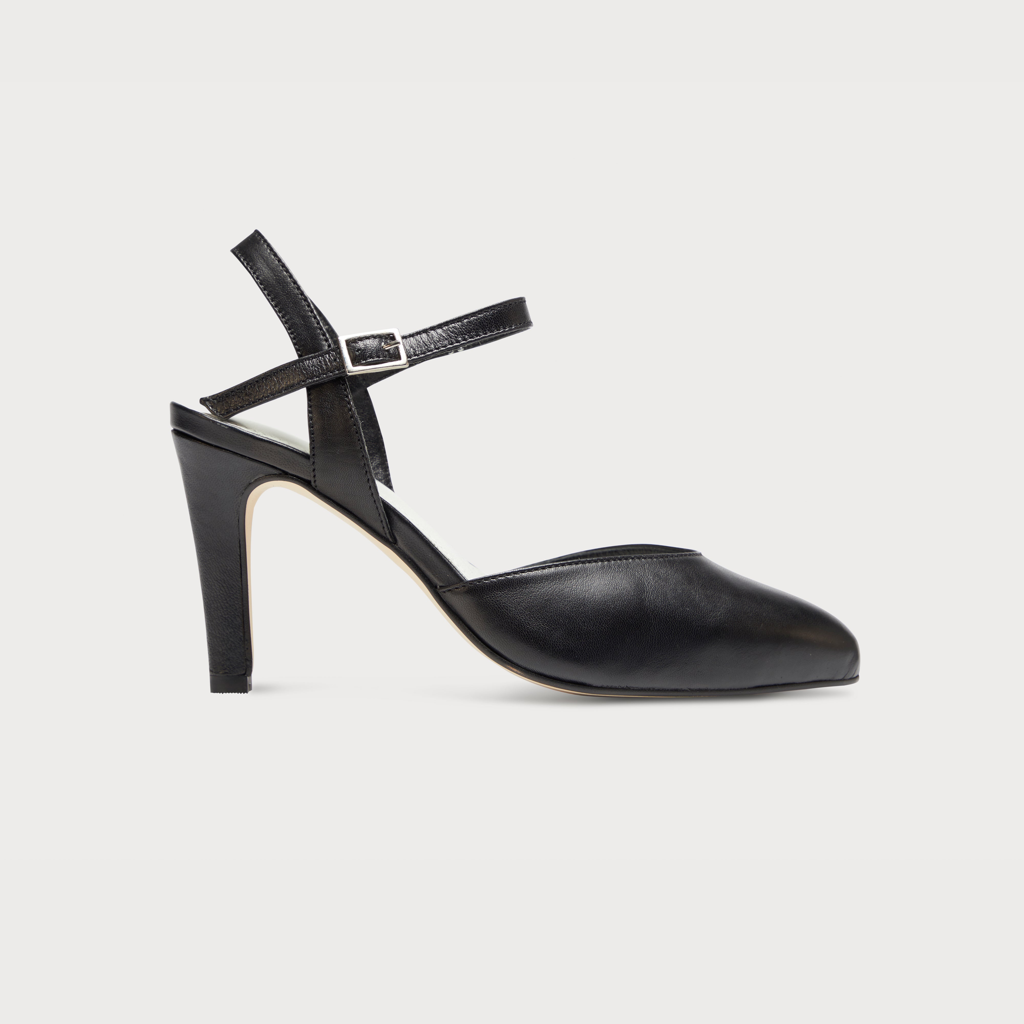Black ankle strap heels wide width shop
