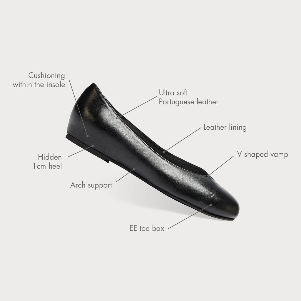 Flats with cushioned store insoles