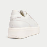 comet white leather trainer for bunions back view