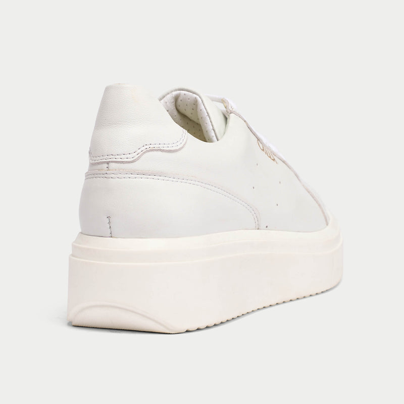 White leather platform shop sneakers