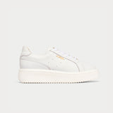 comet white leather trainer for bunions side view