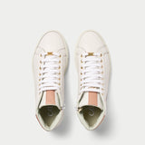 flare white and pink leather trainer sneaker comfy