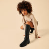 georgina black leather knee high boots forb unions