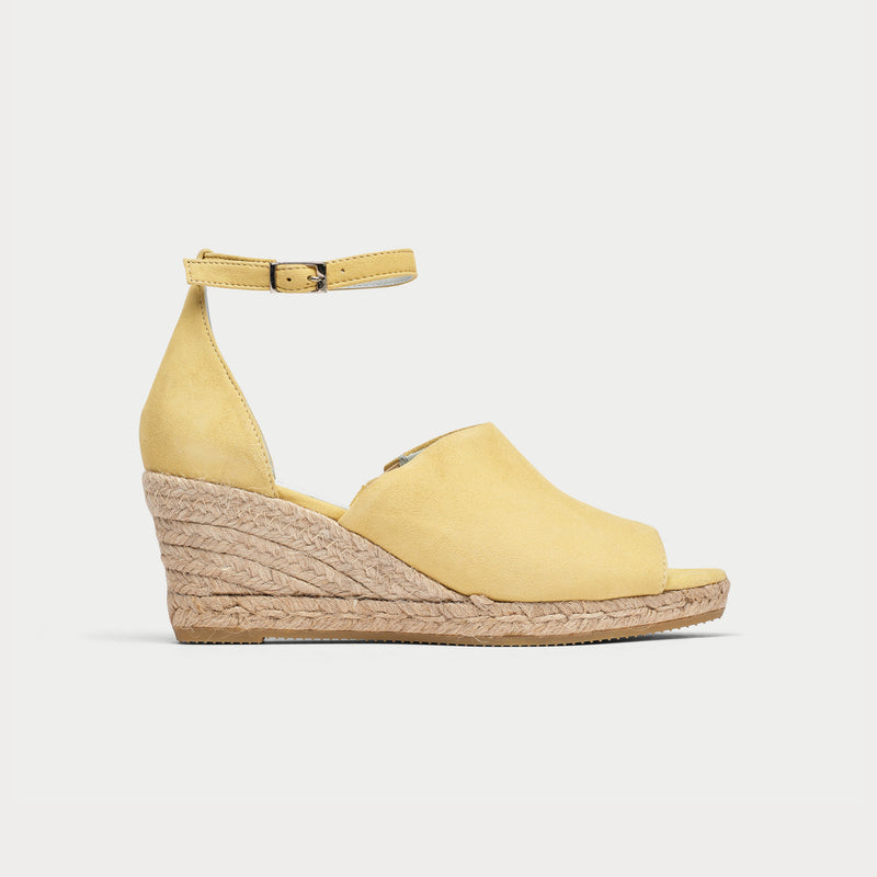 nectar suede espadrille wedges side view