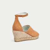 tan suede wedges back view