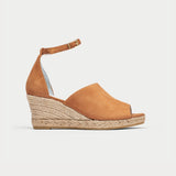 tan suede wedges side view