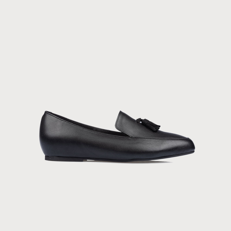 Calla | Maggie | Black leather loafer for bunions