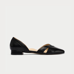 black leather flat for bunions 