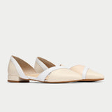 maria white and cream leather flat comfortable summer shoe for bunions