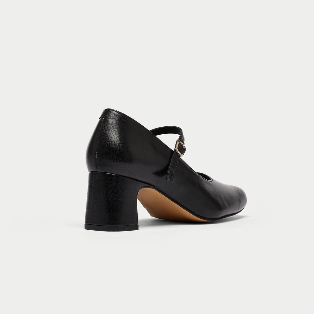 Black block heel platform sandals