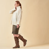 almond suede knee high boots for bunions