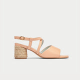 neutral leather sandals side view