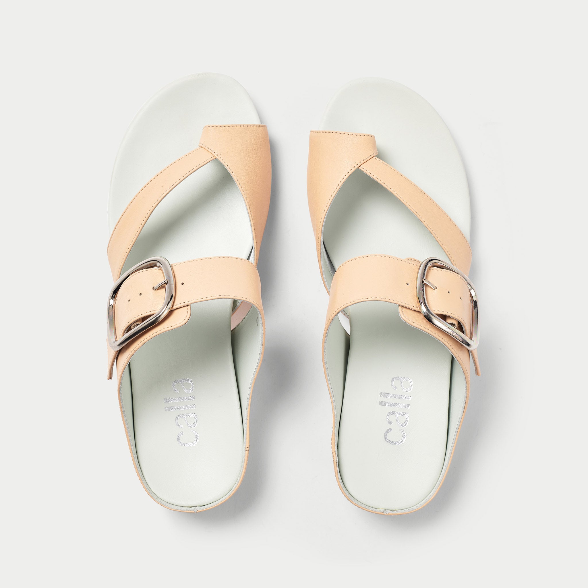 Calla | Ruby | Natural leather flat sandal