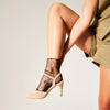 selena taupe suede heels for bunions