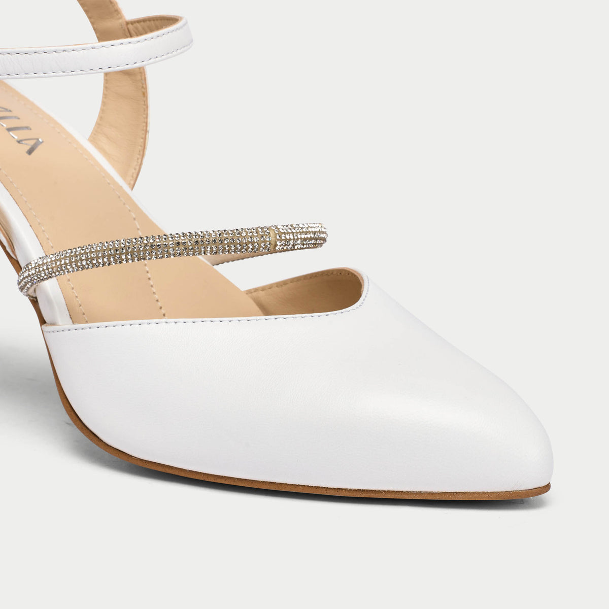 Sienna - White Leather Heels (image 3)