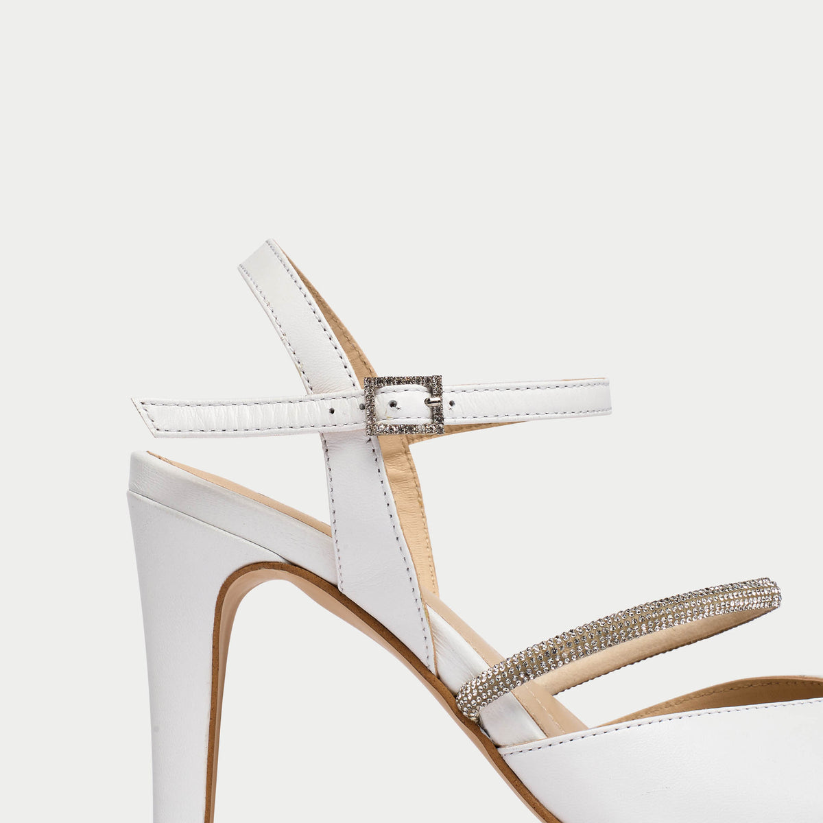 Sienna - White Leather Heels (image 6)